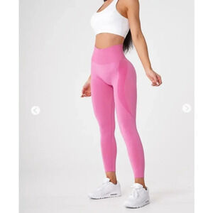 NVGTN womens seamless contour leggings pink tummy control activewear gym S